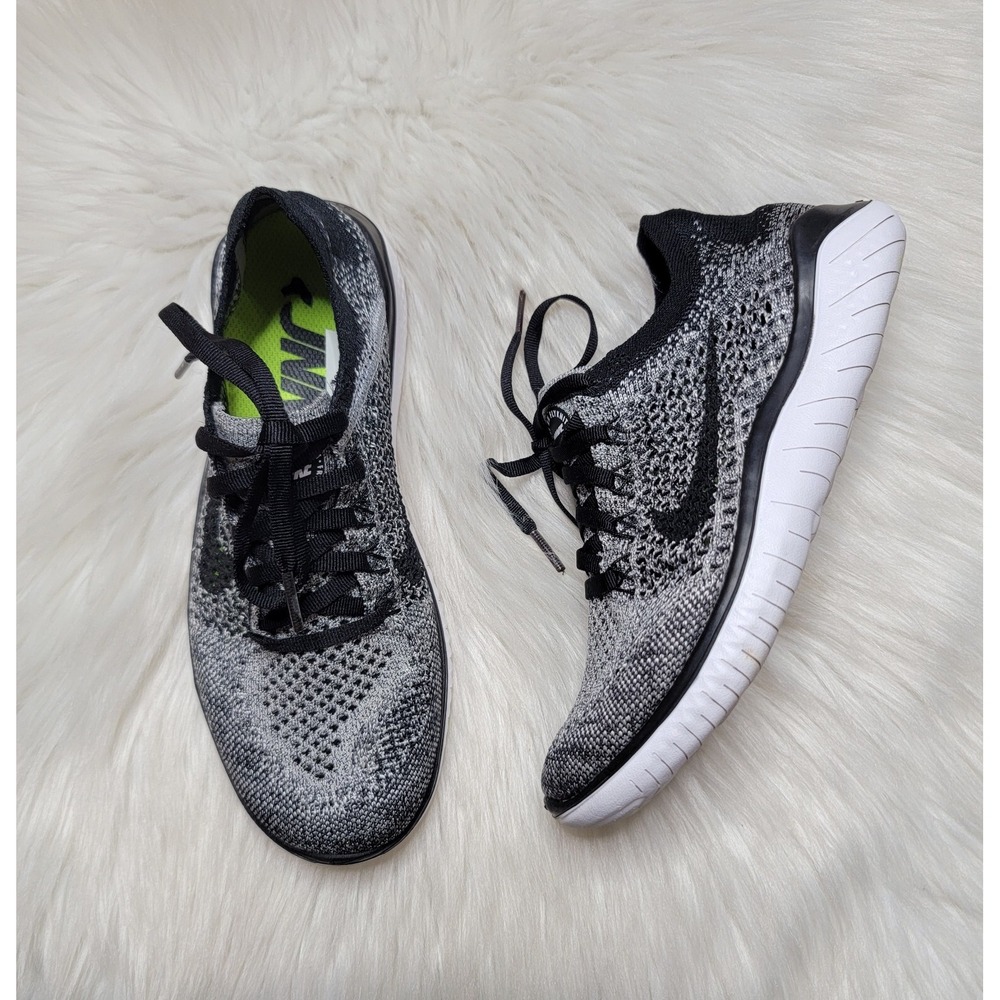 Nike Free RN Flyknit Gray /Black Running Shoes Sneakers Women's Size 6